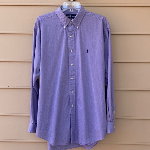 Ralph Lauren Blake Purple & White Button Down Shirt, L - Picture 2 of 9